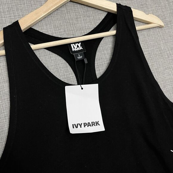 IVY PARK Tank Top Womens Large Shadow Logo Black White Oversized Shirt Deadstock - Picture 4 of 10